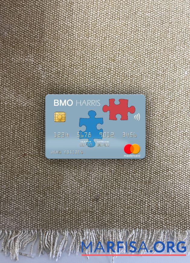 Downloadable USA BMO Harris Bank mastercard photolook front download for verification